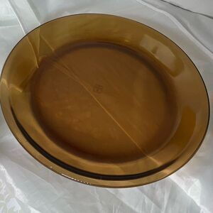 Vintage Anchor Hoking Amber 10” pie plate pan